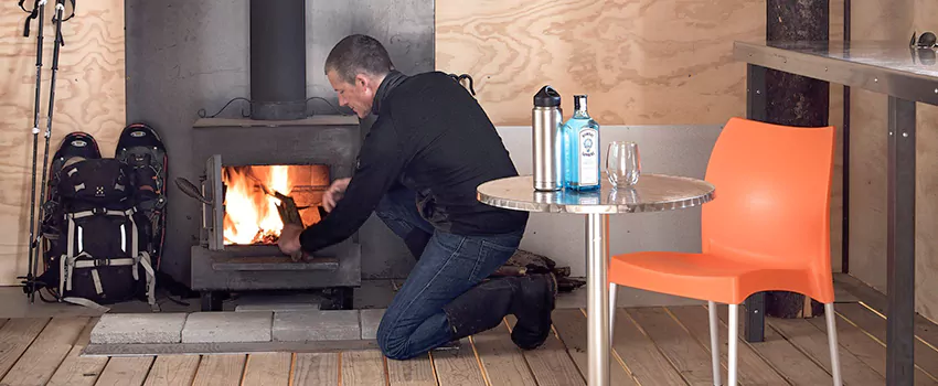 Open Hearth Wood Fireplace Installation in Dover Bay, BC