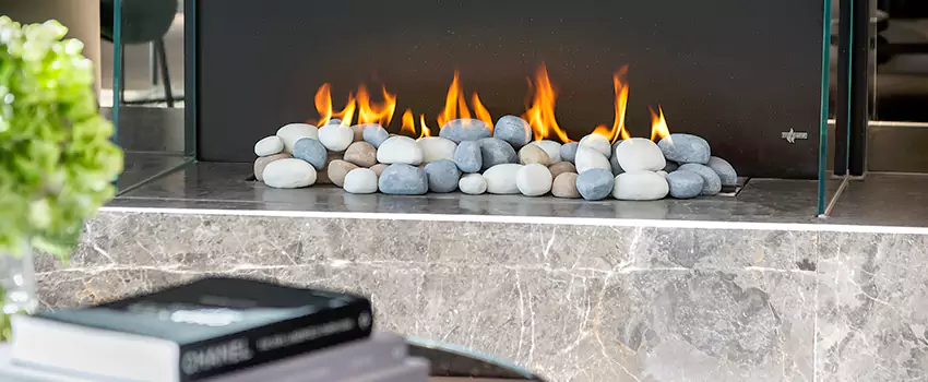 Double-Height Fireplace Design Refurbishment in Dover Bay, British Columbia