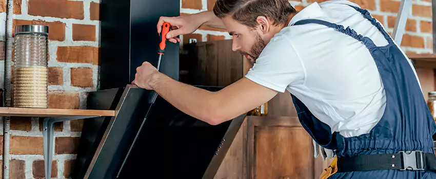 Old Rusted Metal Fireplace Repair And Replacement in Westwood Lake, BC