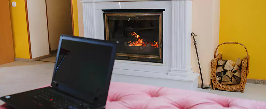 Valor Outdoor Gas Fireplace in Westwood Lake, British Columbia